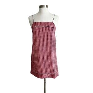 Tavik Desi Mini Shift Dress XS Red Sleeveless Square Neck Pattern Summer Casual